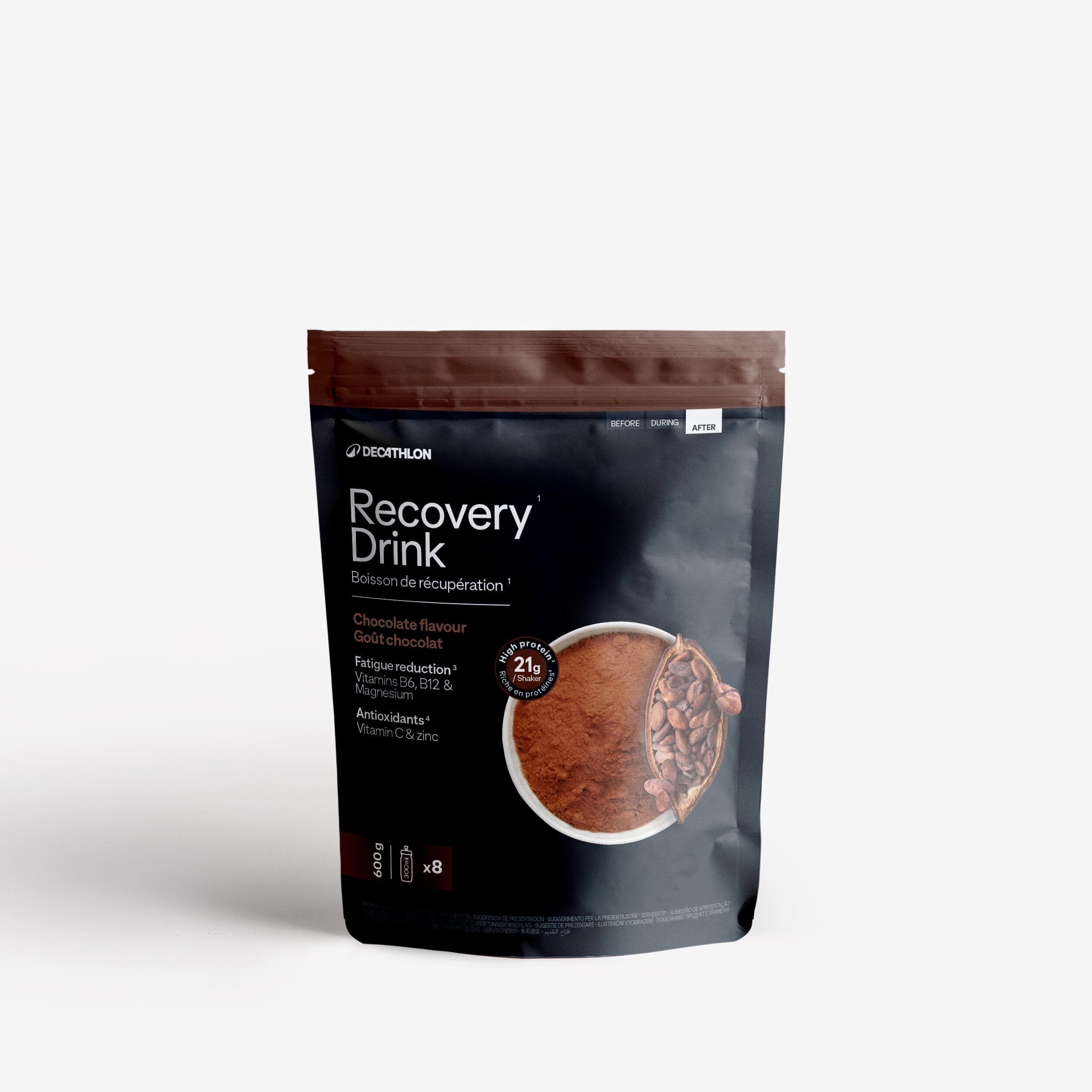 Boisson protéinée de récupération chocolat 600 g Decathlon vendu chez Décathlon